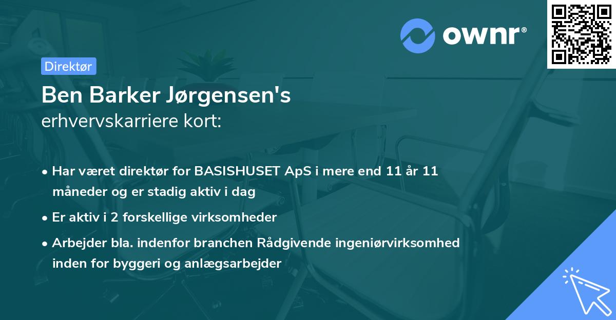 Ben Barker Jørgensen's erhvervskarriere kort