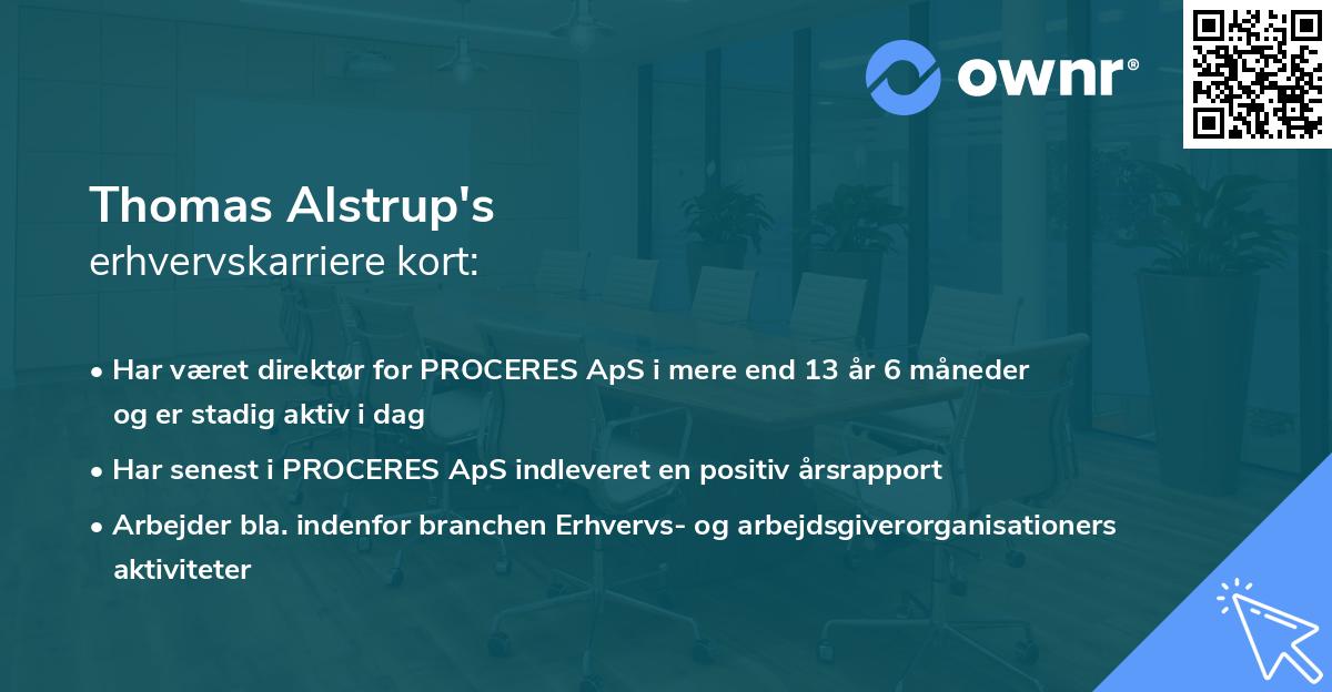 Thomas Alstrup's erhvervskarriere kort