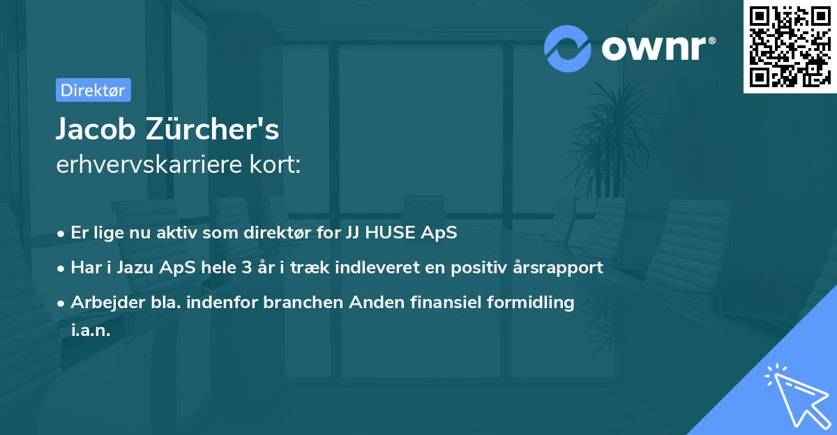 Jacob Zürcher's erhvervskarriere kort