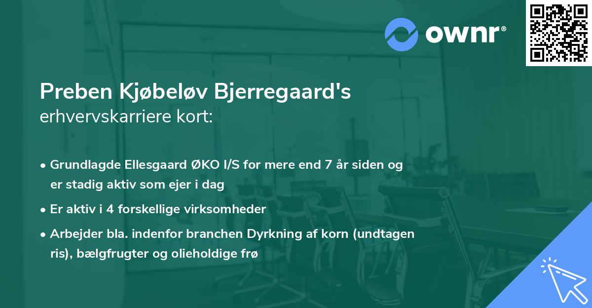 Preben Kjøbeløv Bjerregaard's erhvervskarriere kort