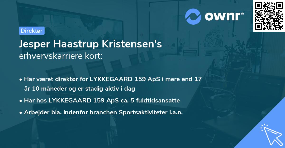 Jesper Haastrup Kristensen's erhvervskarriere kort