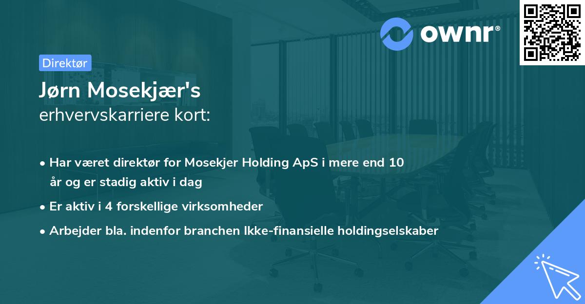 Jørn Mosekjær's erhvervskarriere kort