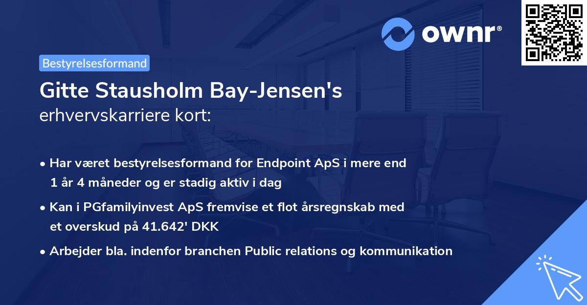 Gitte Stausholm Bay-Jensen's erhvervskarriere kort