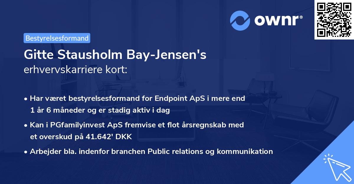 Gitte Stausholm Bay-Jensen's erhvervskarriere kort