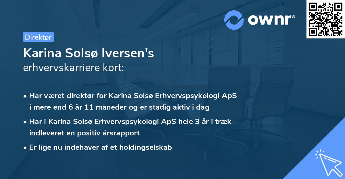 Karina Solsø Iversen's erhvervskarriere kort