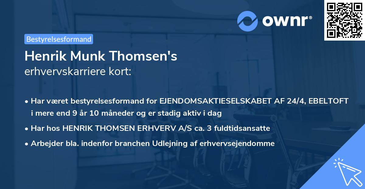 Henrik Munk Thomsen's erhvervskarriere kort