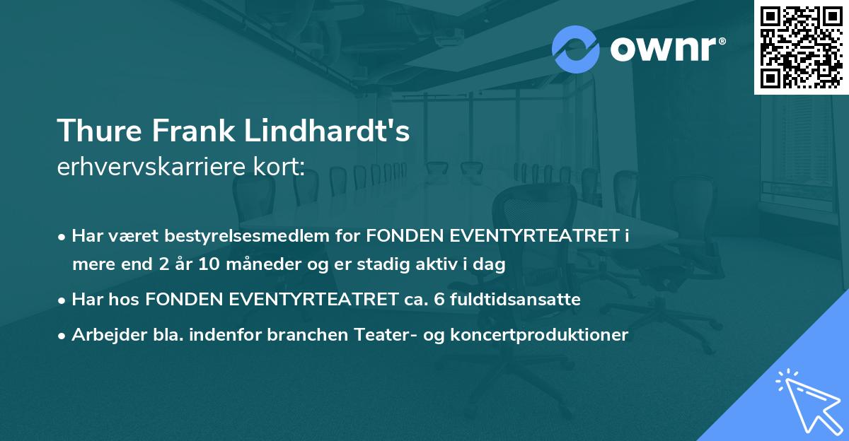 Thure Frank Lindhardt's erhvervskarriere kort