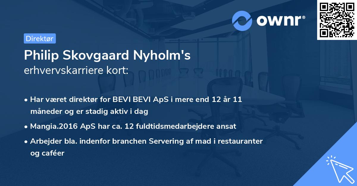 Philip Skovgaard Nyholm's erhvervskarriere kort