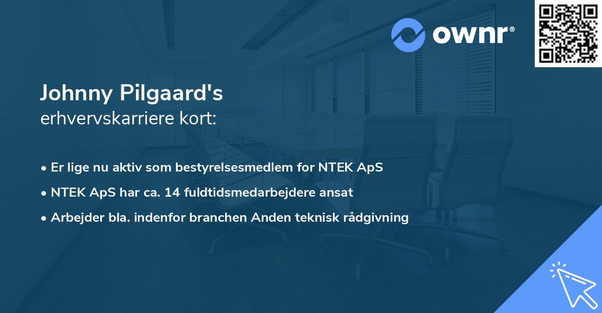 Johnny Pilgaard's erhvervskarriere kort