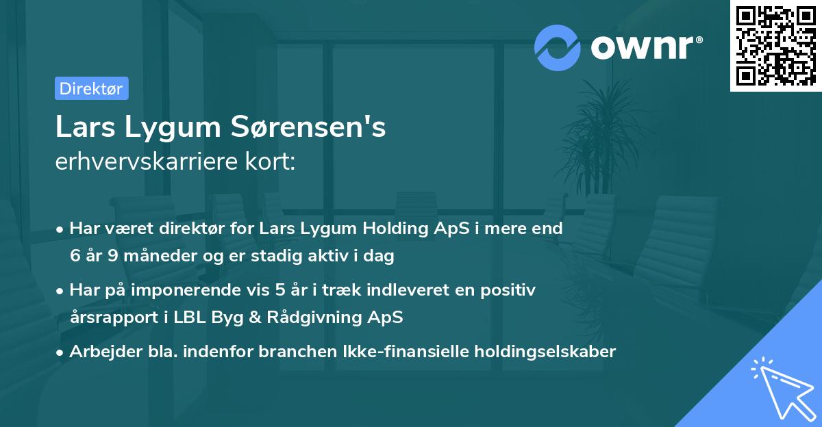 Lars Lygum Sørensen's erhvervskarriere kort