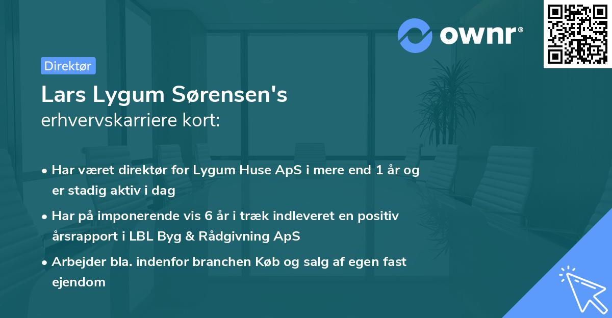 Lars Lygum Sørensen's erhvervskarriere kort