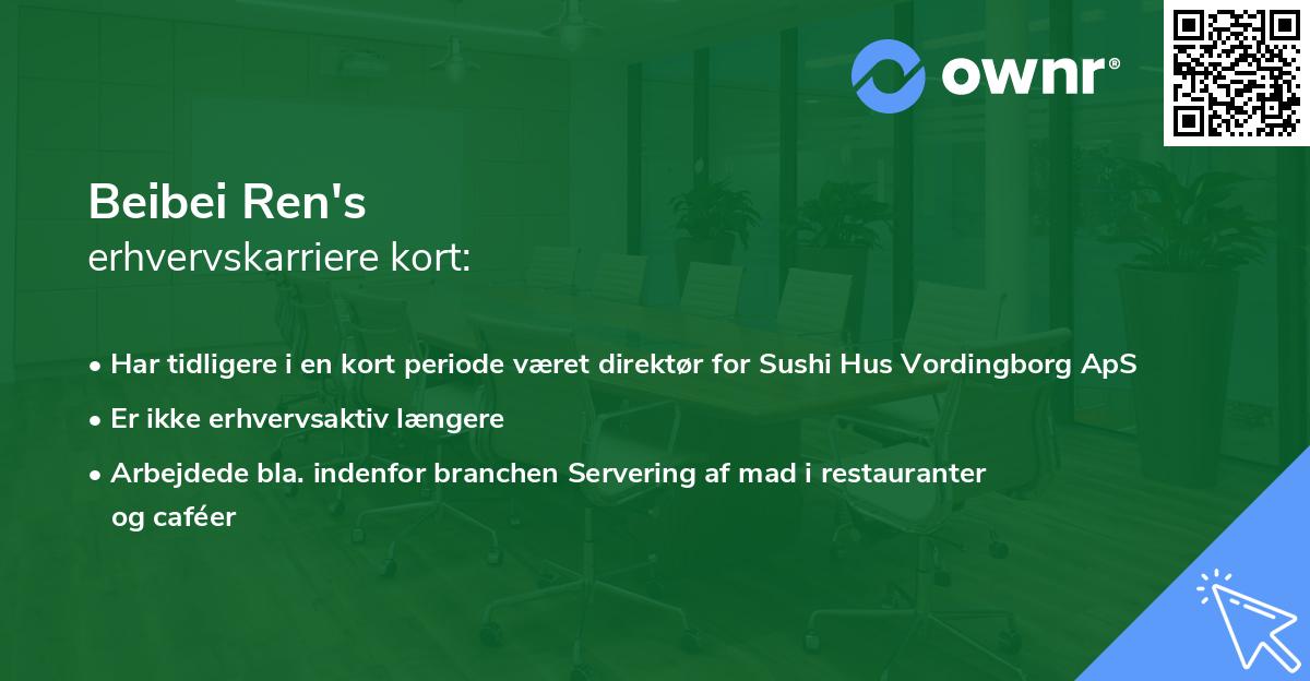 Beibei Ren's erhvervskarriere kort