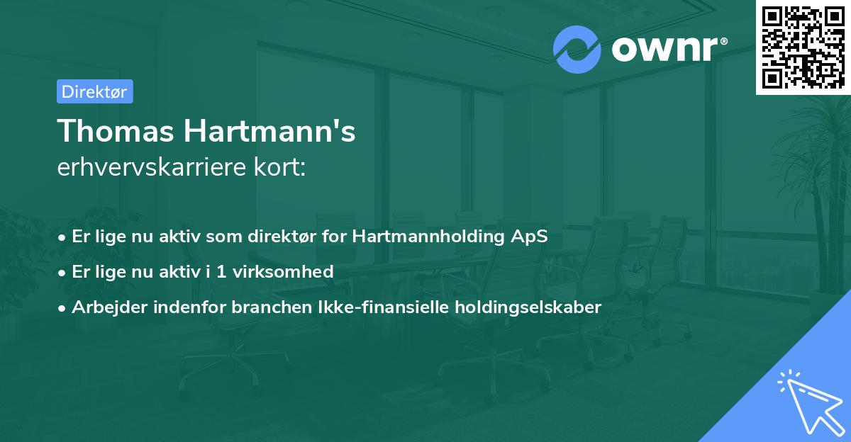Thomas Hartmann's erhvervskarriere kort