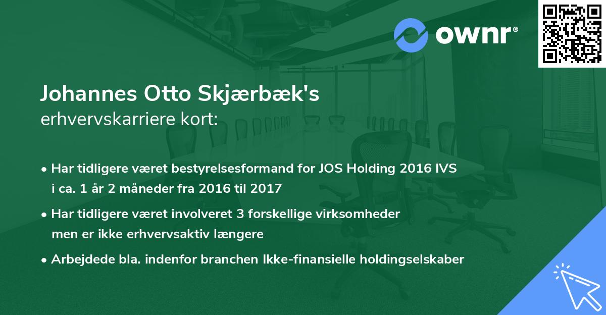 Johannes Otto Skjærbæk's erhvervskarriere kort