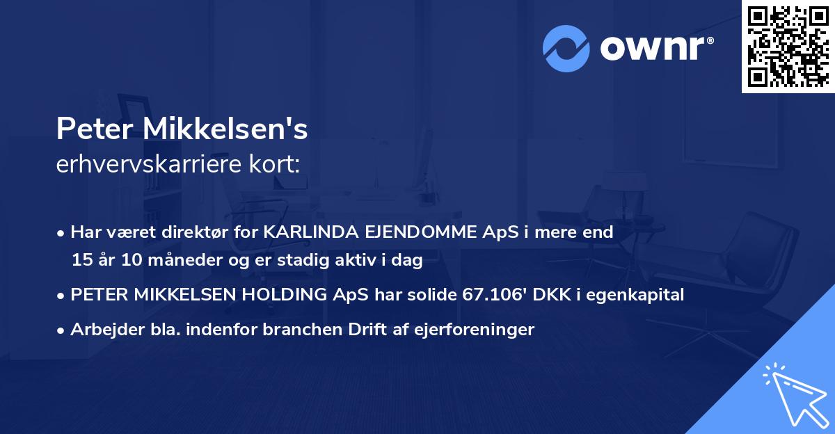 Peter Mikkelsen's erhvervskarriere kort
