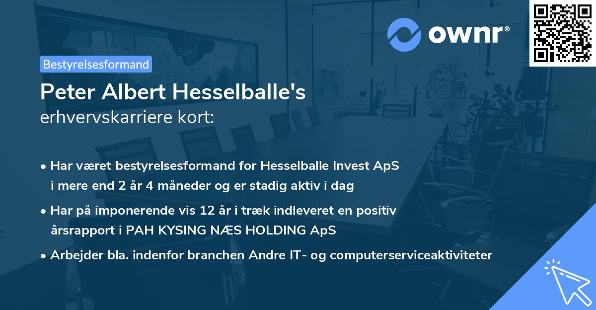 Peter Albert Hesselballe's erhvervskarriere kort
