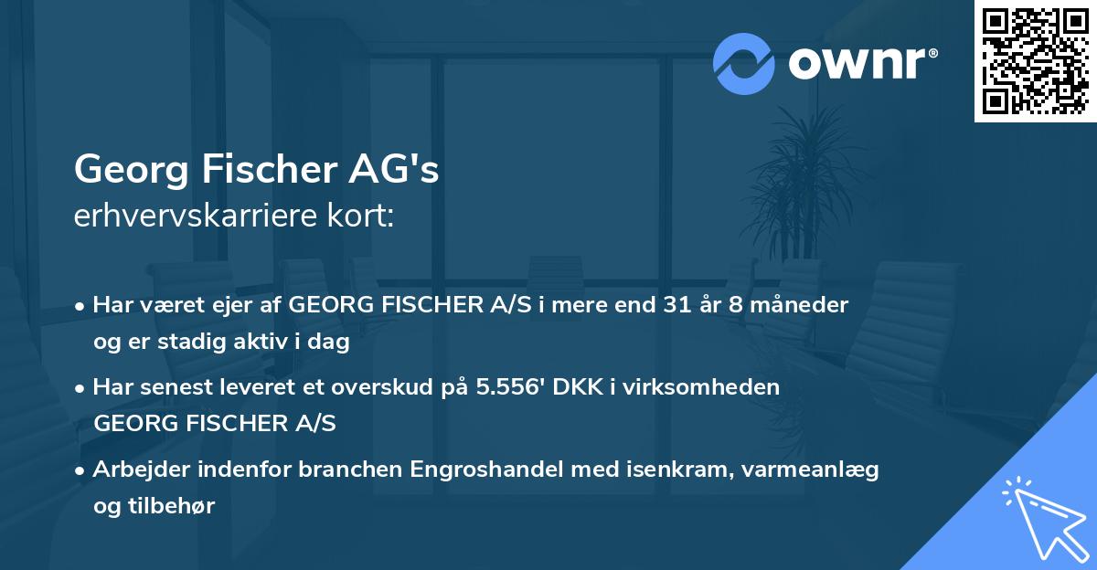 Georg Fischer AG's erhvervskarriere kort