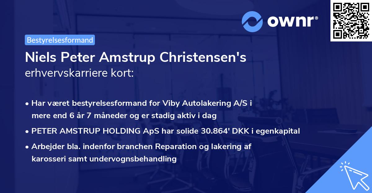 Niels Peter Amstrup Christensen's erhvervskarriere kort