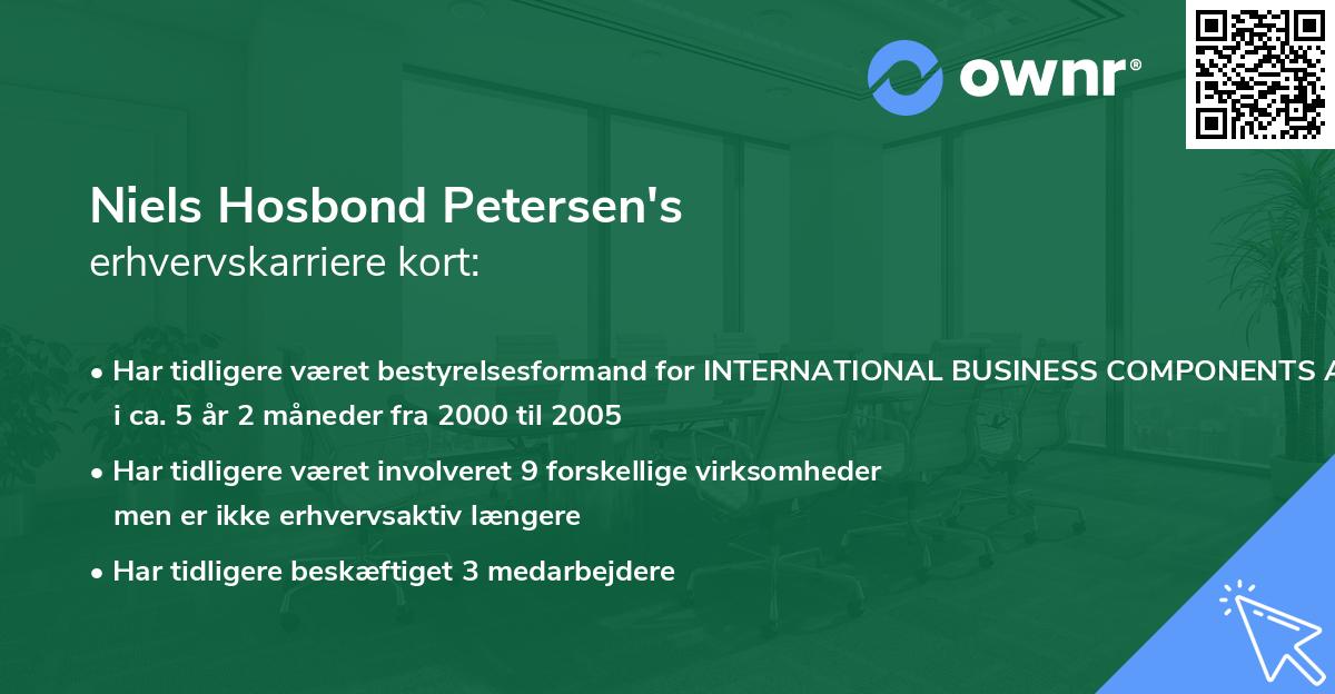 Niels Hosbond Petersen's erhvervskarriere kort
