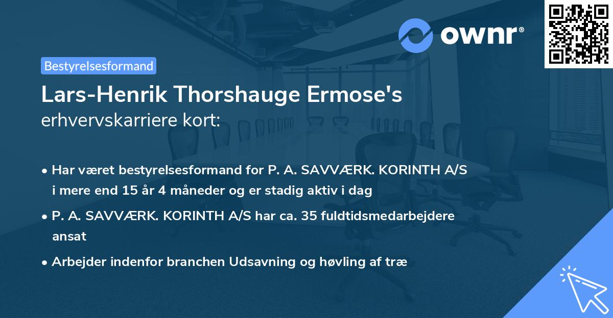 Lars-Henrik Thorshauge Ermose's erhvervskarriere kort