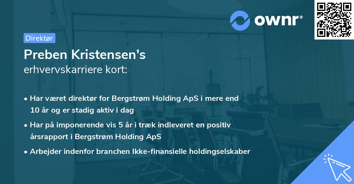 Preben Kristensen's erhvervskarriere kort