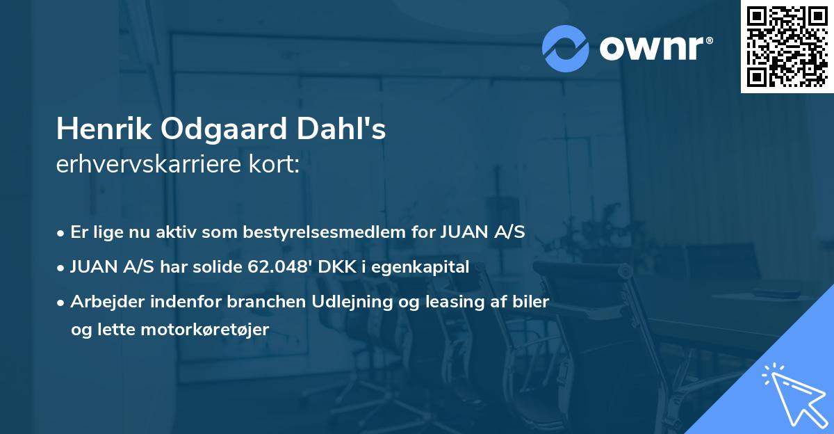 Henrik Odgaard Dahl's erhvervskarriere kort