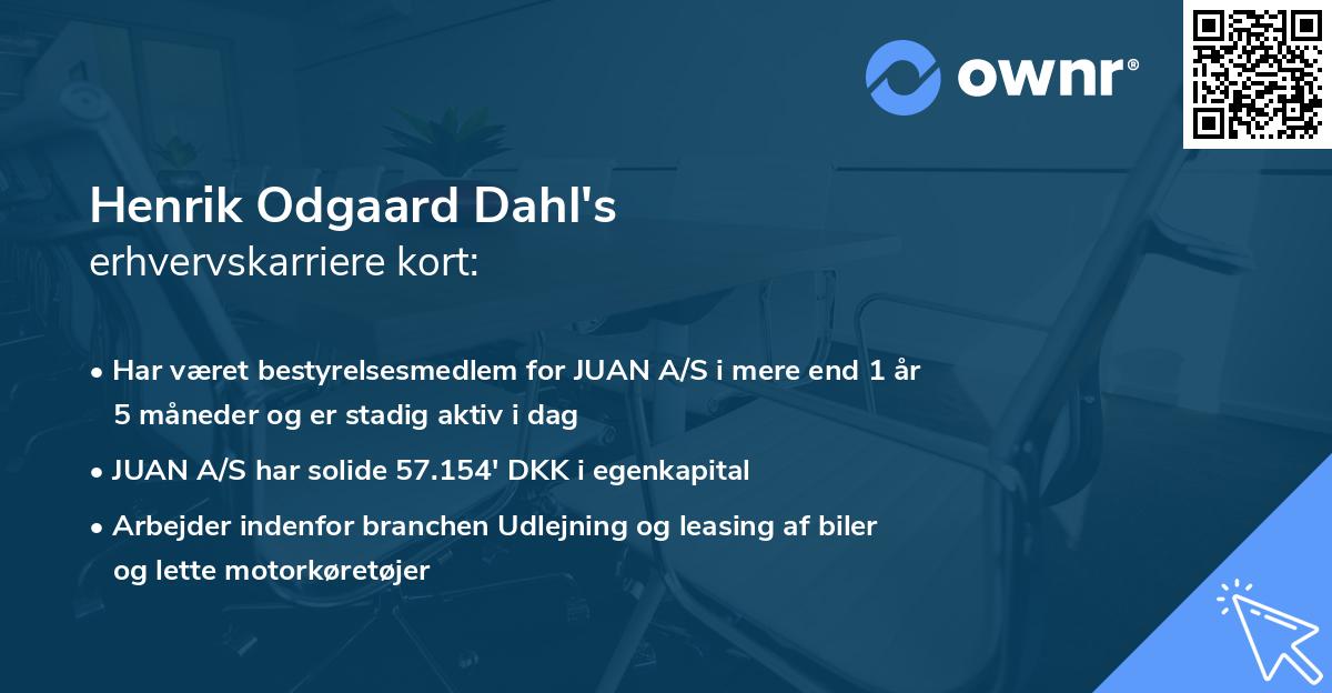 Henrik Odgaard Dahl's erhvervskarriere kort