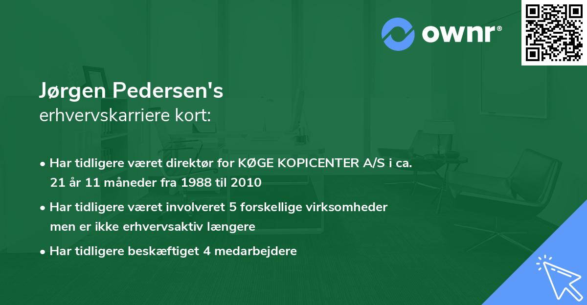 Jørgen Pedersen's erhvervskarriere kort
