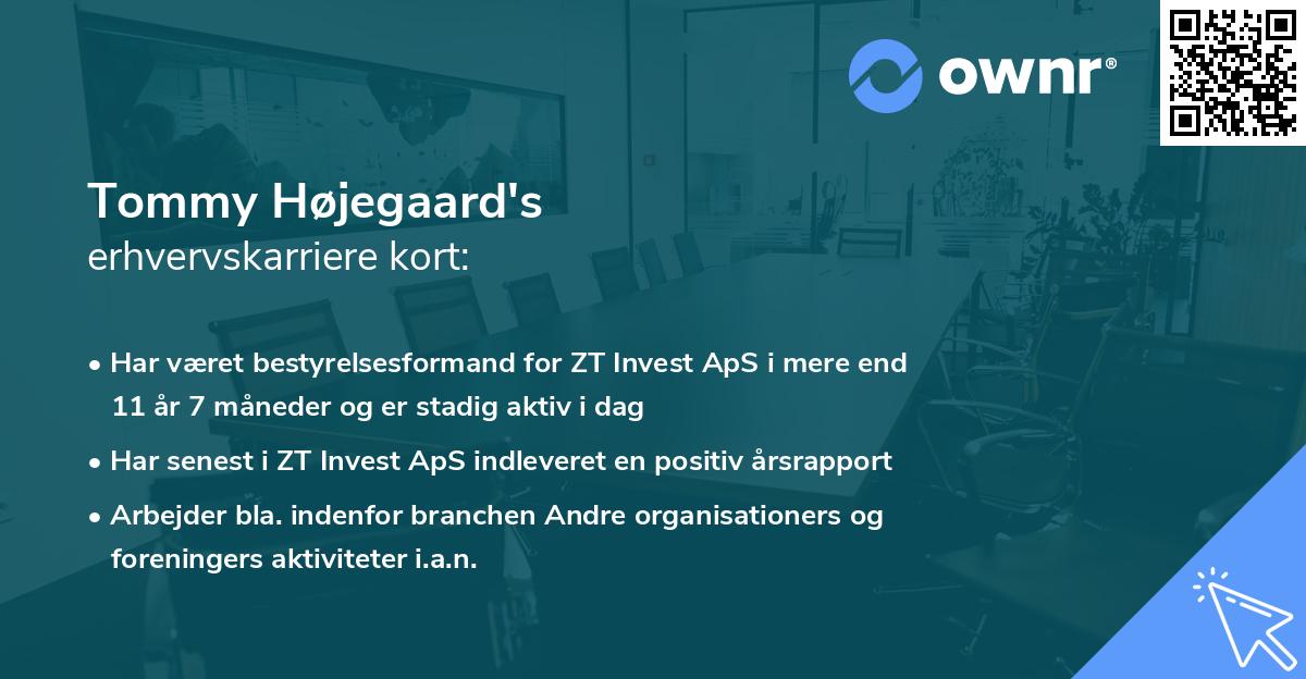 Tommy Højegaard's erhvervskarriere kort