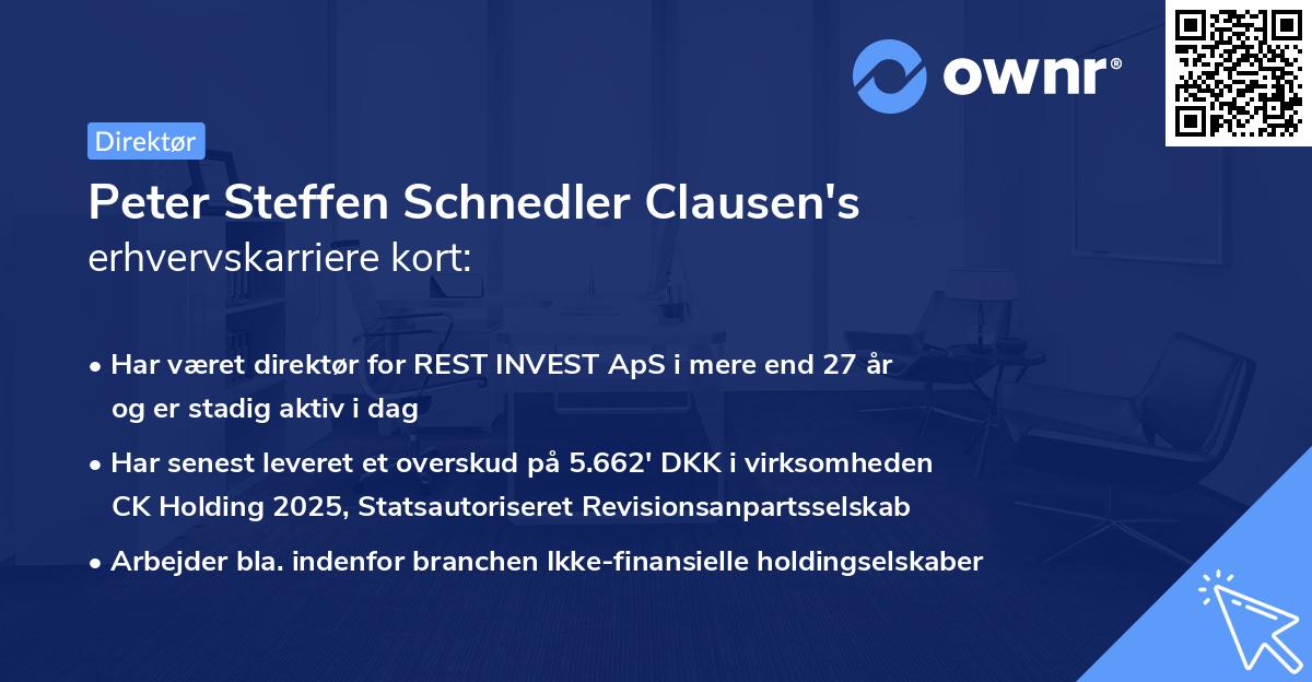Peter Steffen Schnedler Clausen's erhvervskarriere kort