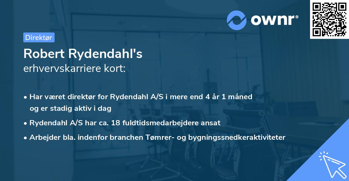 Robert Rydendahl's erhvervskarriere kort