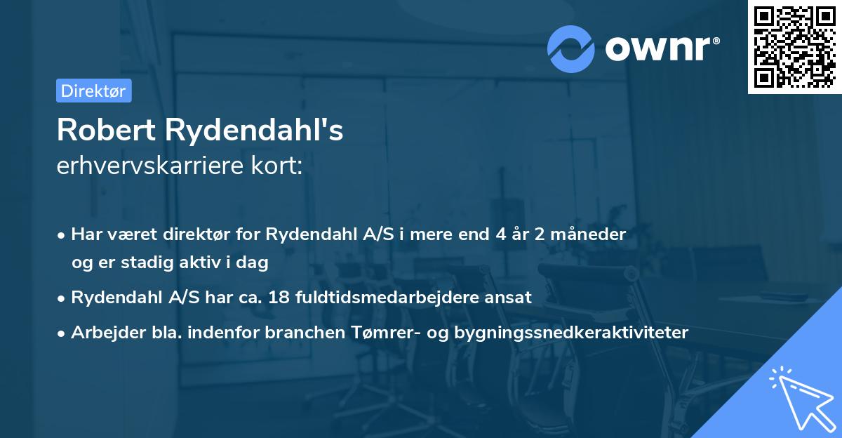 Robert Rydendahl's erhvervskarriere kort