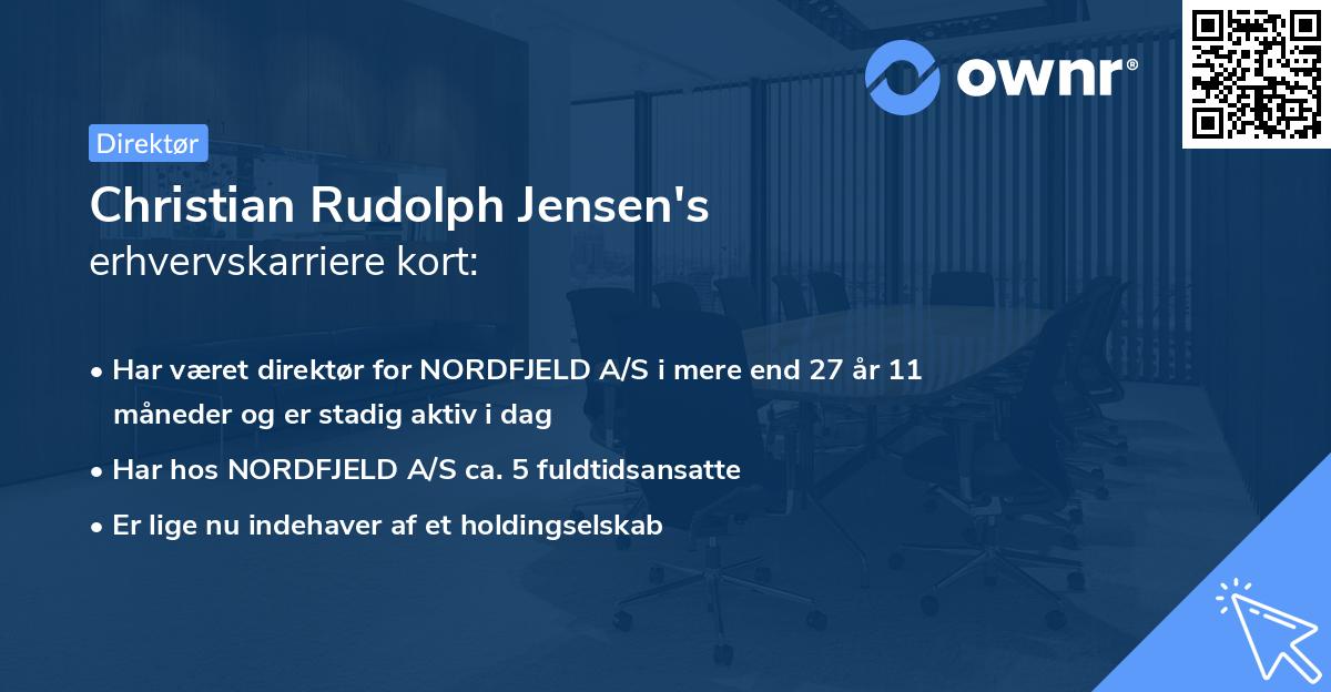 Christian Rudolph Jensen's erhvervskarriere kort