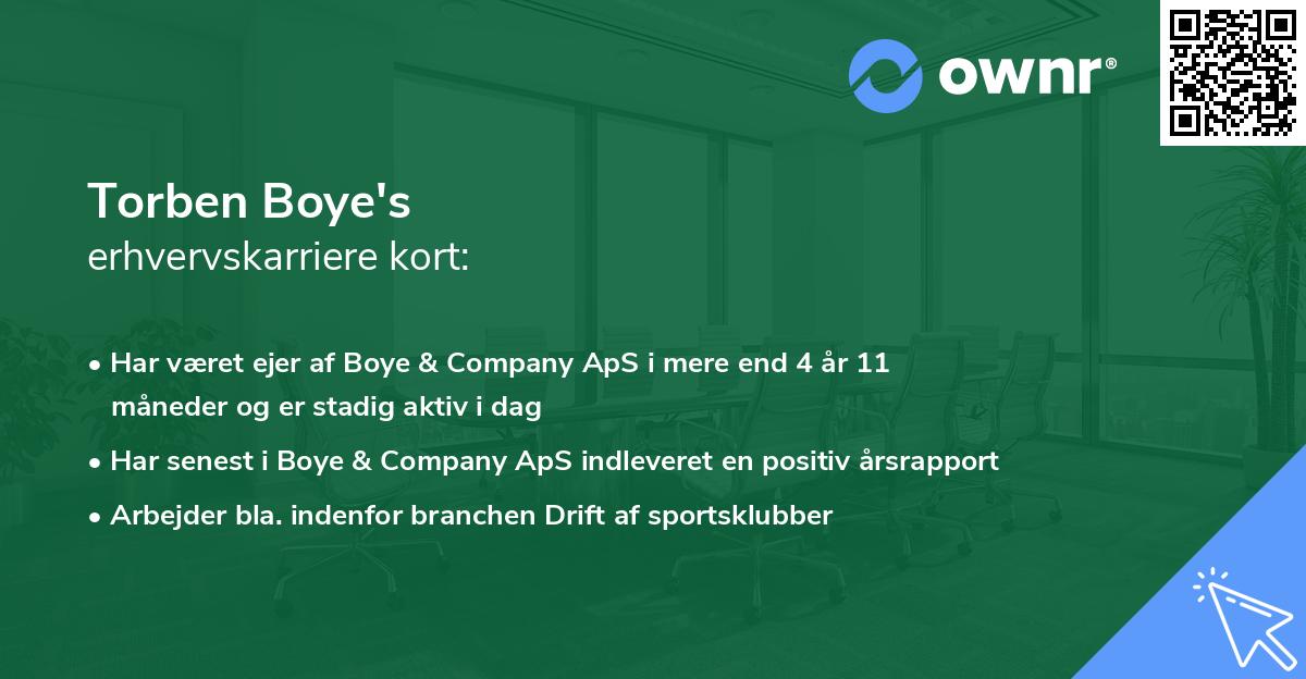 Torben Boye's erhvervskarriere kort