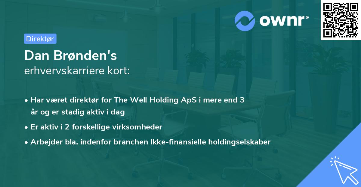 Dan Brønden's erhvervskarriere kort