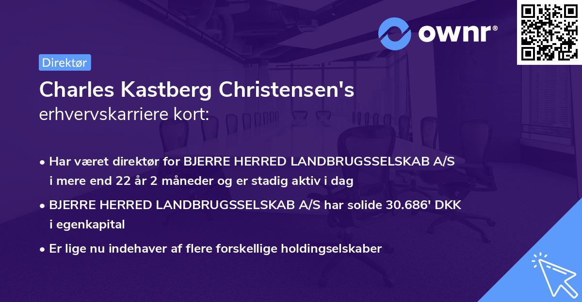 Charles Kastberg Christensen's erhvervskarriere kort