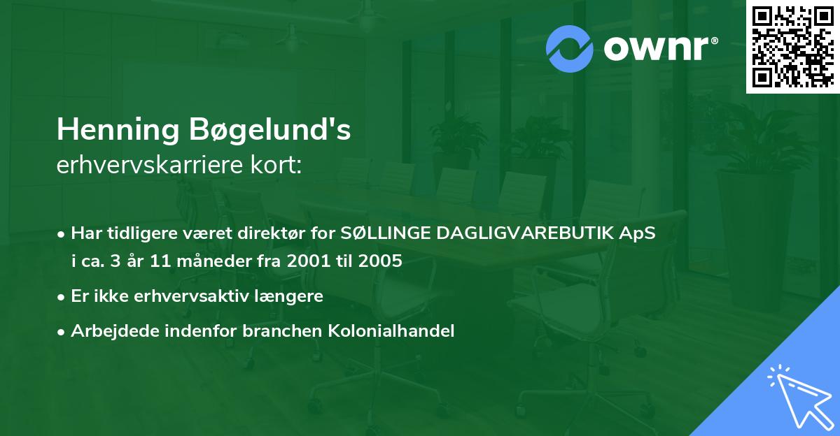 Henning Bøgelund's erhvervskarriere kort