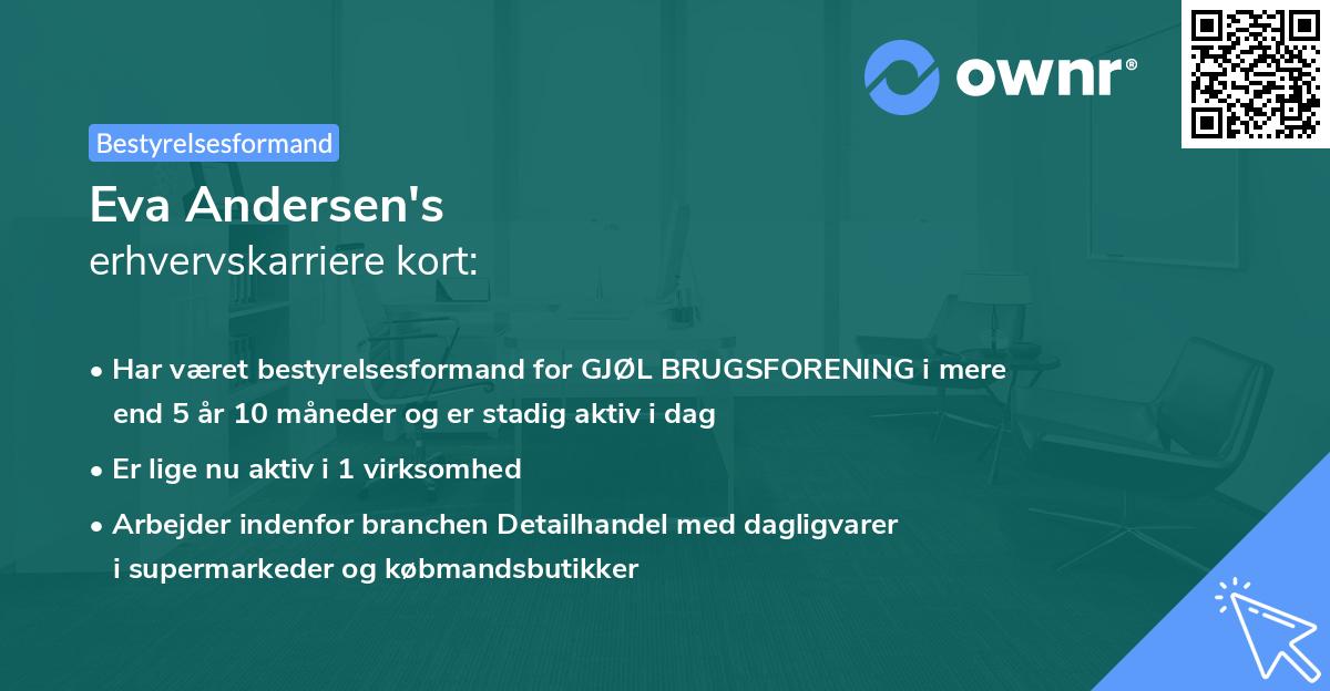 Eva Andersen's erhvervskarriere kort