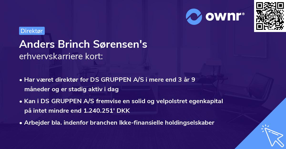 Anders Brinch Sørensen's erhvervskarriere kort