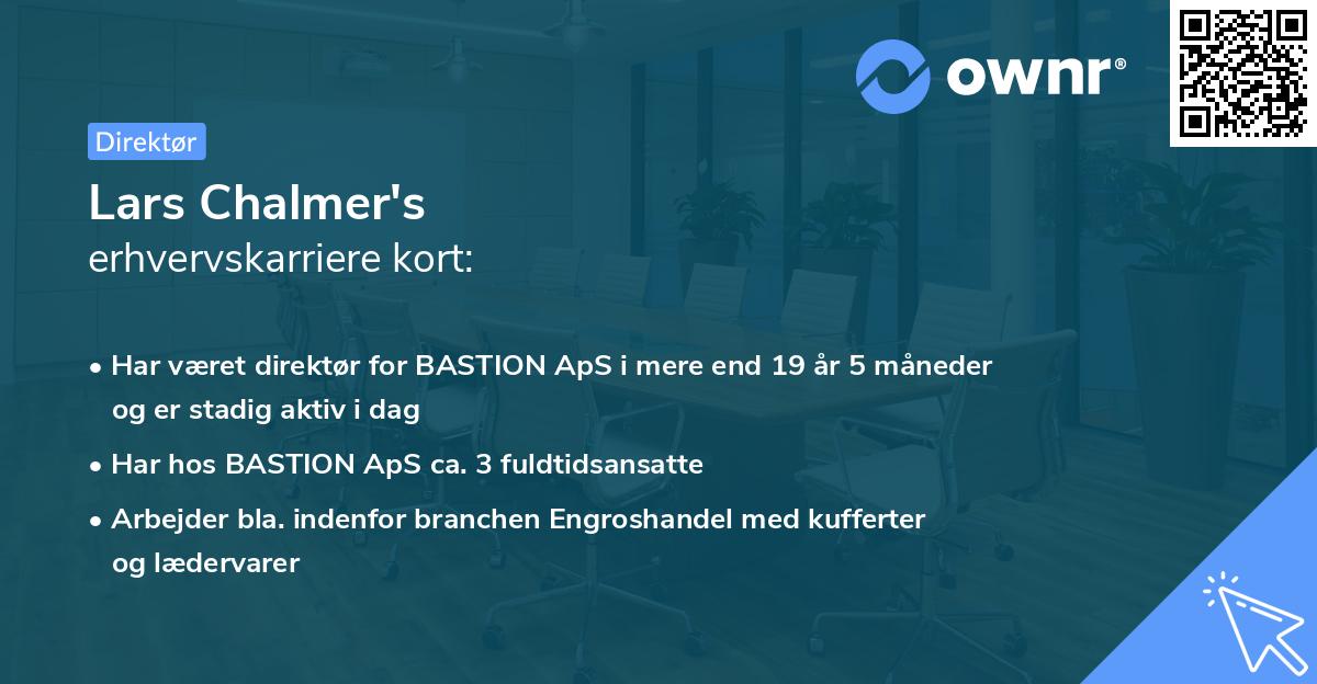 Lars Chalmer's erhvervskarriere kort