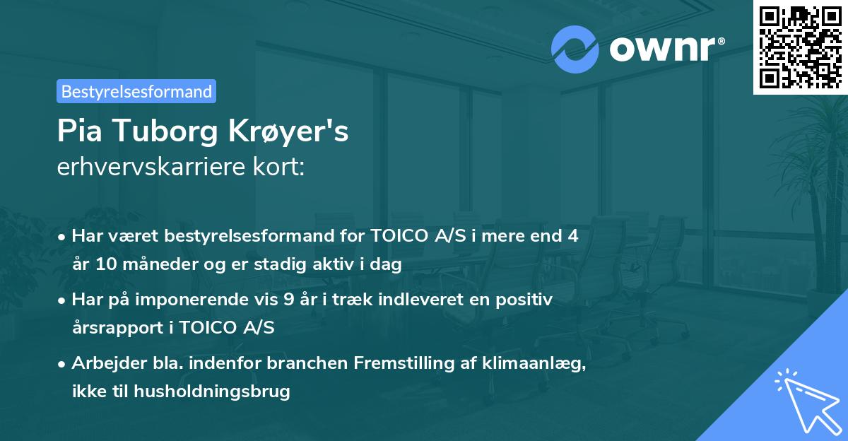 Pia Tuborg Krøyer's erhvervskarriere kort