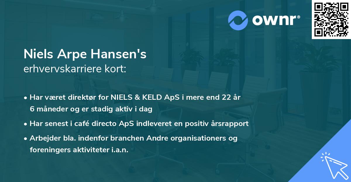 Niels Arpe Hansen's erhvervskarriere kort