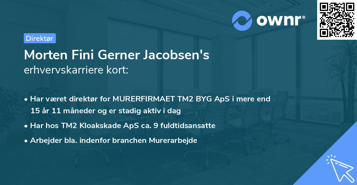 Morten Fini Gerner Jacobsen's erhvervskarriere kort