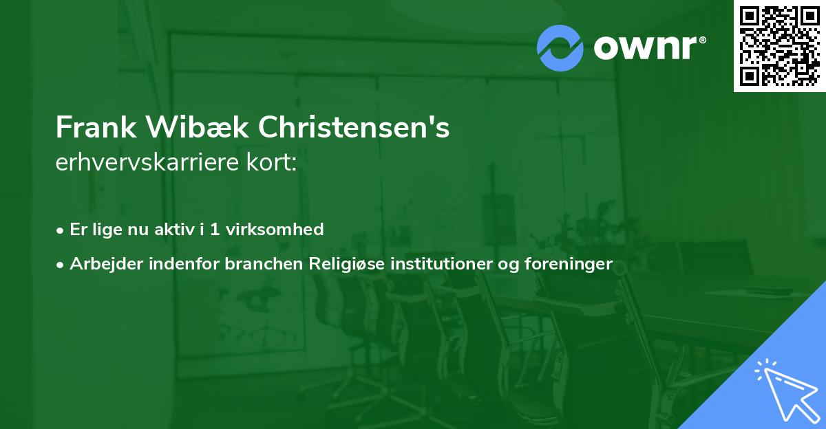 Frank Wibæk Christensen's erhvervskarriere kort