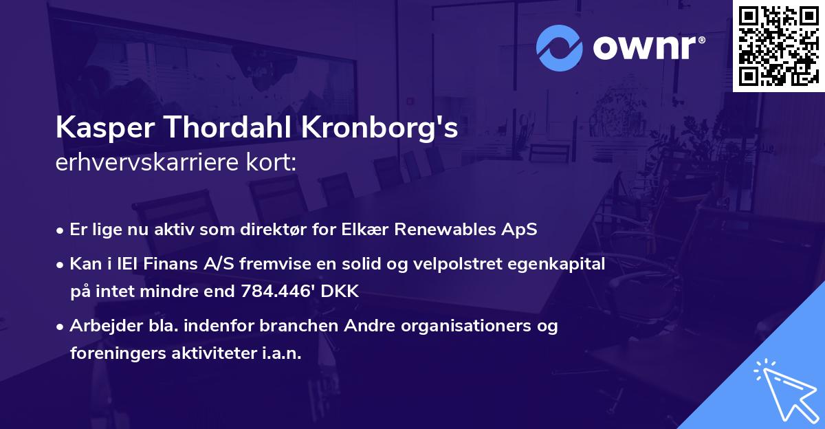 Kasper Thordahl Kronborg's erhvervskarriere kort