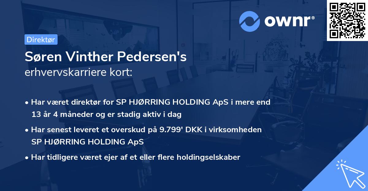 Søren Vinther Pedersen's erhvervskarriere kort