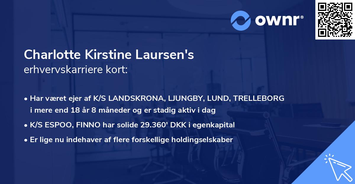 Charlotte Kirstine Laursen's erhvervskarriere kort