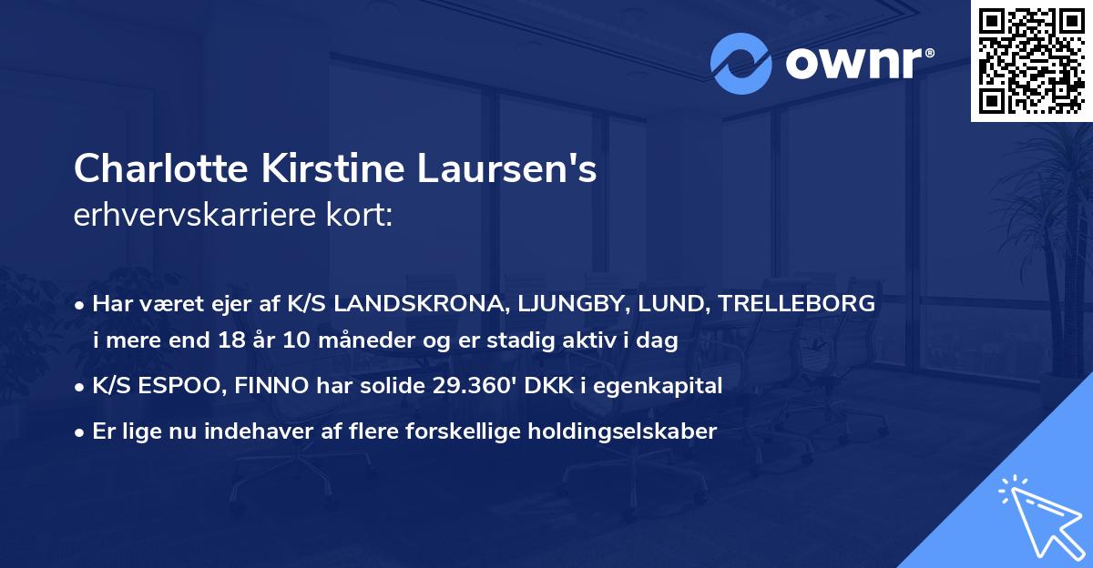 Charlotte Kirstine Laursen's erhvervskarriere kort