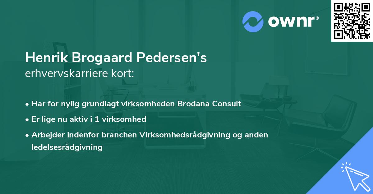 Henrik Brogaard Pedersen's erhvervskarriere kort