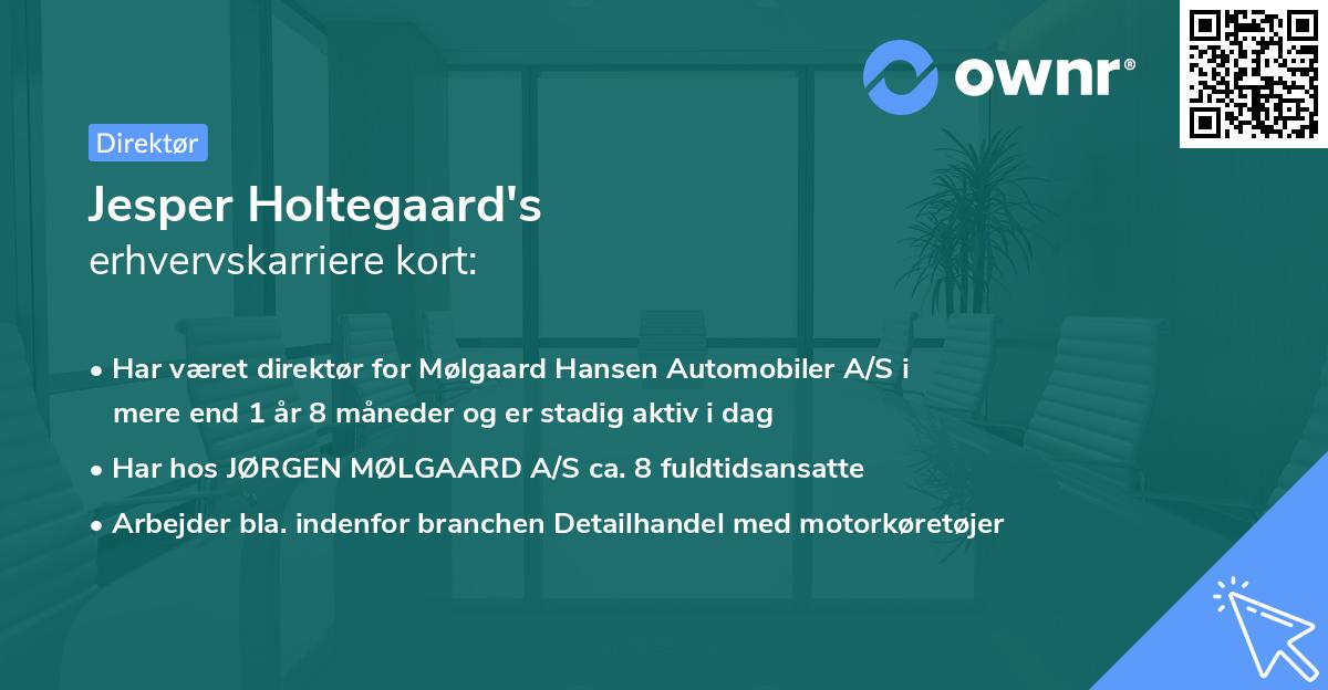 Jesper Holtegaard's erhvervskarriere kort